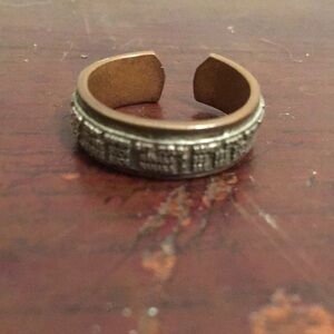 Copper and Silver Hindu Prayer Ring